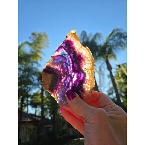 Rainbow Fluorite Crystal Natural Stone Slab - Picture 6 of 14